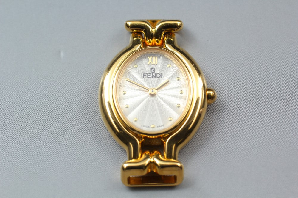 Near MINT FENDI 640L Silver Quartz 25.5mm Ladies Watch