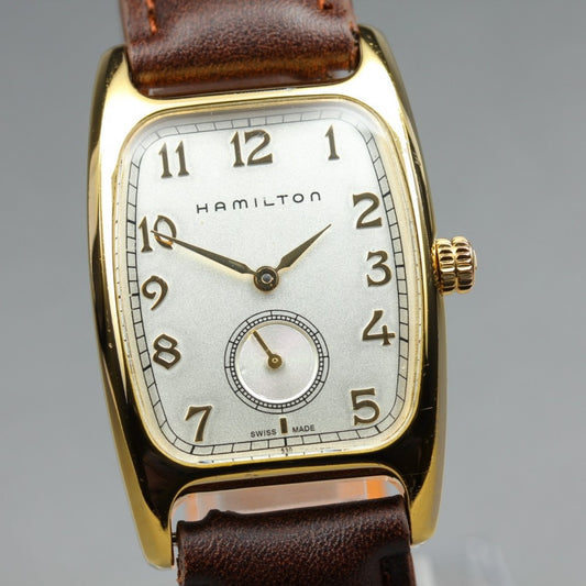 Near MINT HAMILTON Boulton H134110 Silver Quartz 27mm Men's Watch