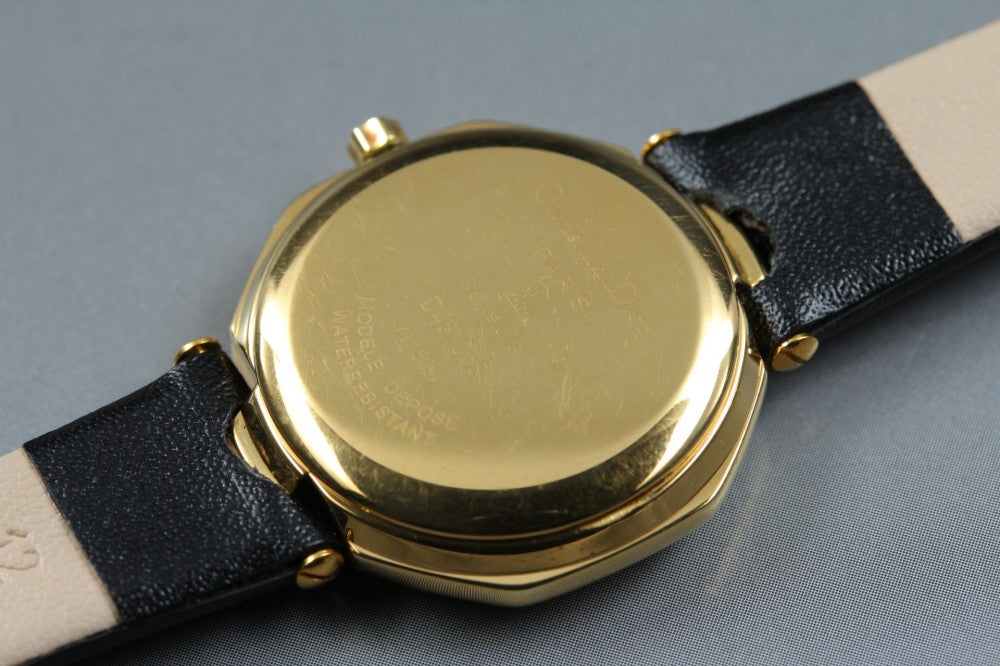 Near MINT Christian Dior D48-153 Gold Quartz 25.3mm Ladies Watch