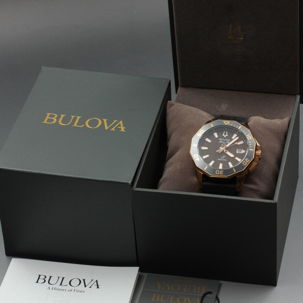 MINT BULOVA Marine Star Precisionist 98B421 Black Quartz 42.9mm Men's Watch