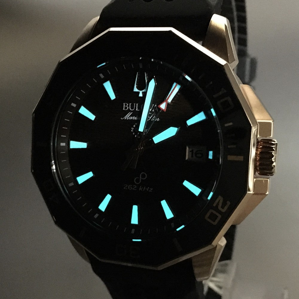 MINT BULOVA Marine Star Precisionist 98B421 Black Quartz 42.9mm Men's Watch