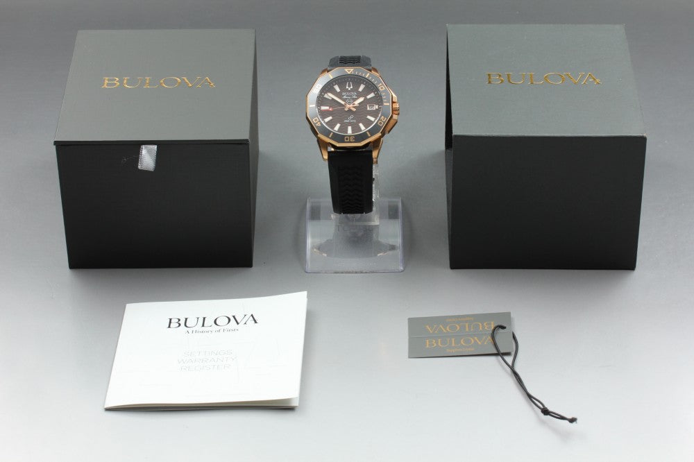 MINT BULOVA Marine Star Precisionist 98B421 Black Quartz 42.9mm Men's Watch