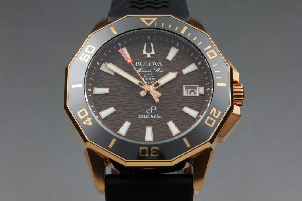MINT BULOVA Marine Star Precisionist 98B421 Black Quartz 42.9mm Men's Watch
