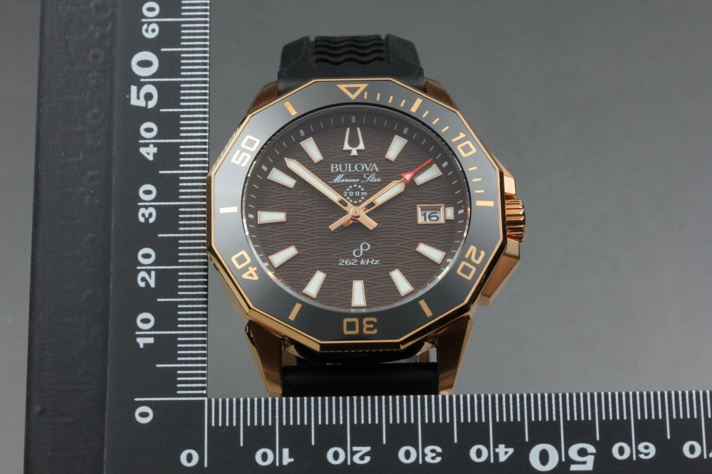 MINT BULOVA Marine Star Precisionist 98B421 Black Quartz 42.9mm Men's Watch