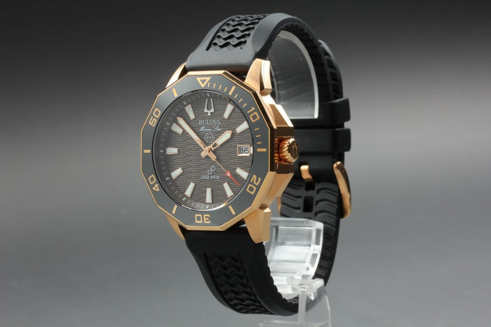 MINT BULOVA Marine Star Precisionist 98B421 Black Quartz 42.9mm Men's Watch