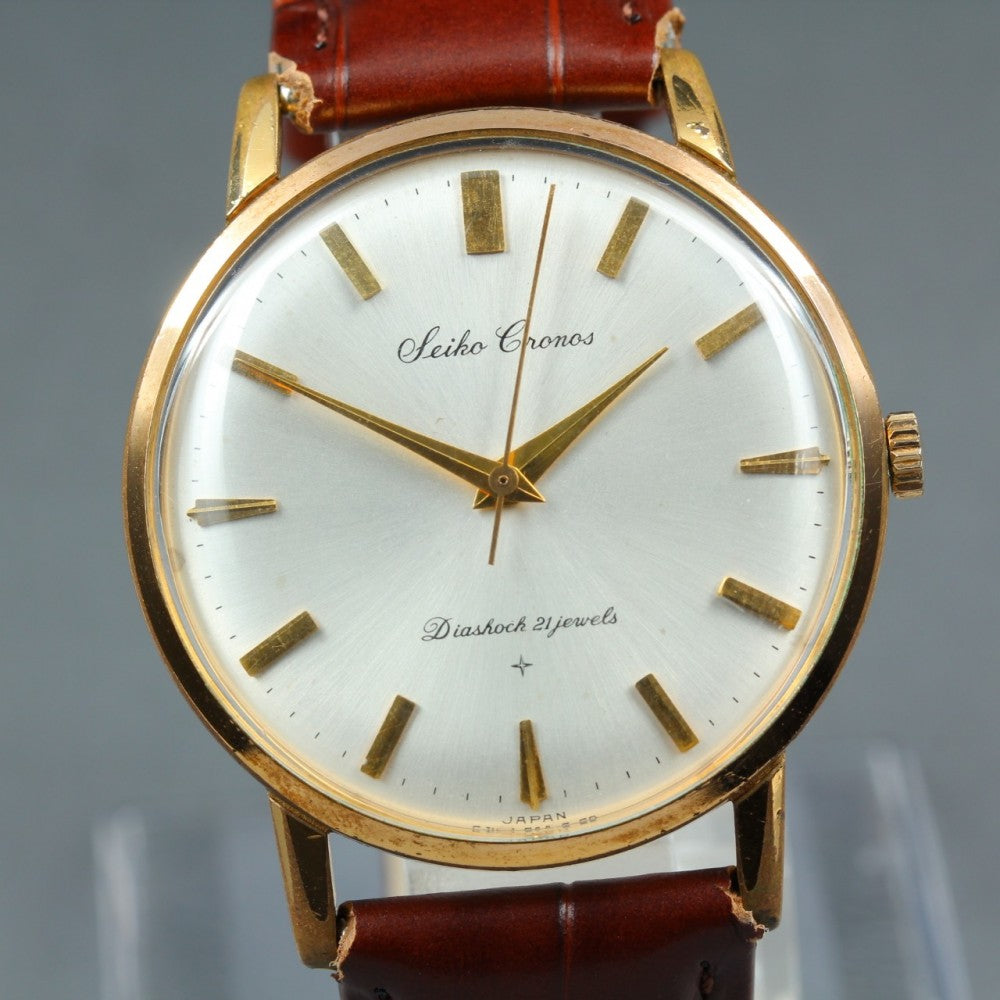 Near MINT SEIKO Chronos J15009 Silver Manual 36.4mm Men's Watch 1963