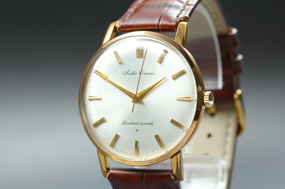 Near MINT SEIKO Chronos J15009 Silver Manual 36.4mm Men's Watch 1963