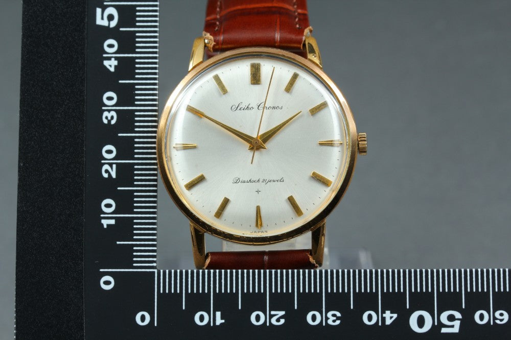 Near MINT SEIKO Chronos J15009 Silver Manual 36.4mm Men's Watch 1963
