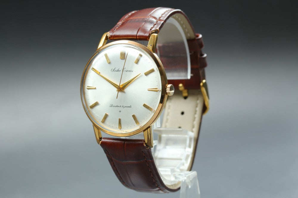 Near MINT SEIKO Chronos J15009 Silver Manual 36.4mm Men's Watch 1963