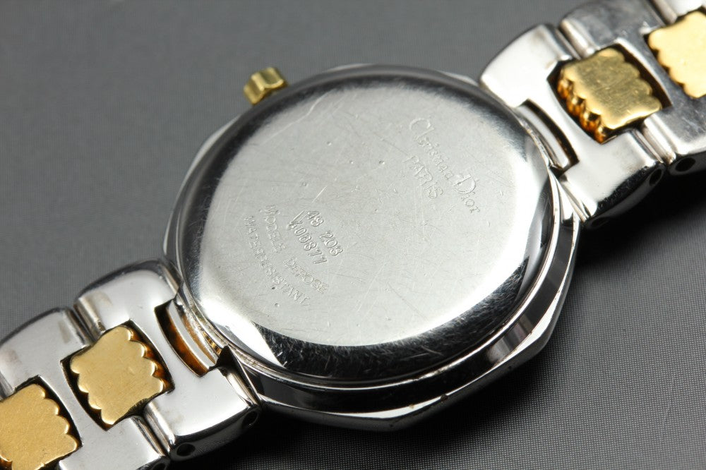 Near MINT Christian Dior Octagon 48.203 Brown Quartz 24.1mm Ladies Watch