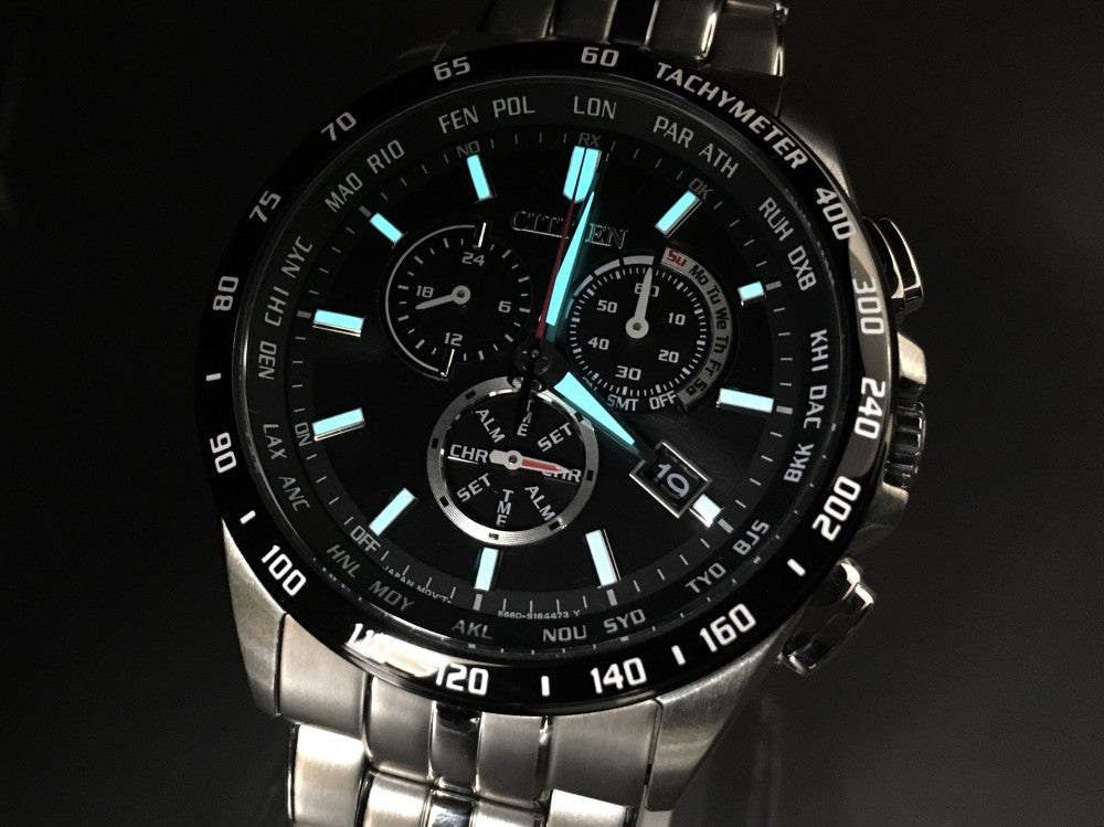 MINT CITIZEN Eco Drive E660-S119936 Black Solar 42.7mm Men's Watch