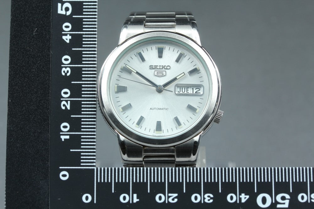 Near MINT SEIKO 5 7S26-01F0 Silver Auto 33.9mm Men's Watch