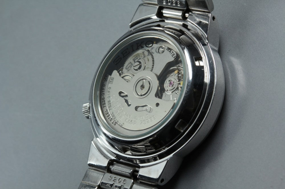 Near MINT SEIKO 5 7S26-01F0 Silver Auto 33.9mm Men's Watch