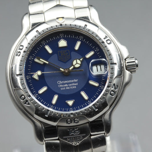 Near MINT TAG Heuer 6000 Series WH5113-K1 Navy Auto 35.1mm Men's Watch
