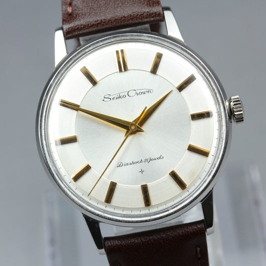 Near MINT SEIKO Crown J15003E Silver Manual 36mm Men's Watch 1960