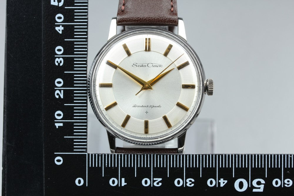 Near MINT SEIKO Crown J15003E Silver Manual 36mm Men's Watch 1960