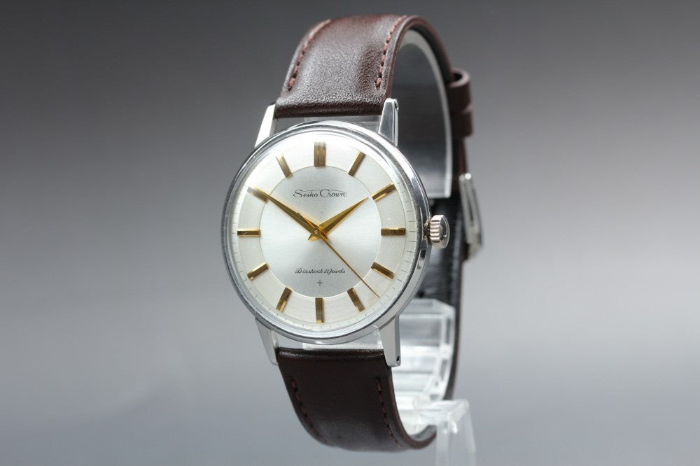 Near MINT SEIKO Crown J15003E Silver Manual 36mm Men's Watch 1960