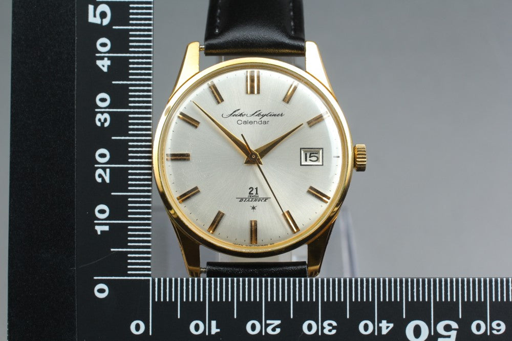 SEIKO Skyliner Calendar J15019 Silver Manual 35.9mm Men's Watch 1964