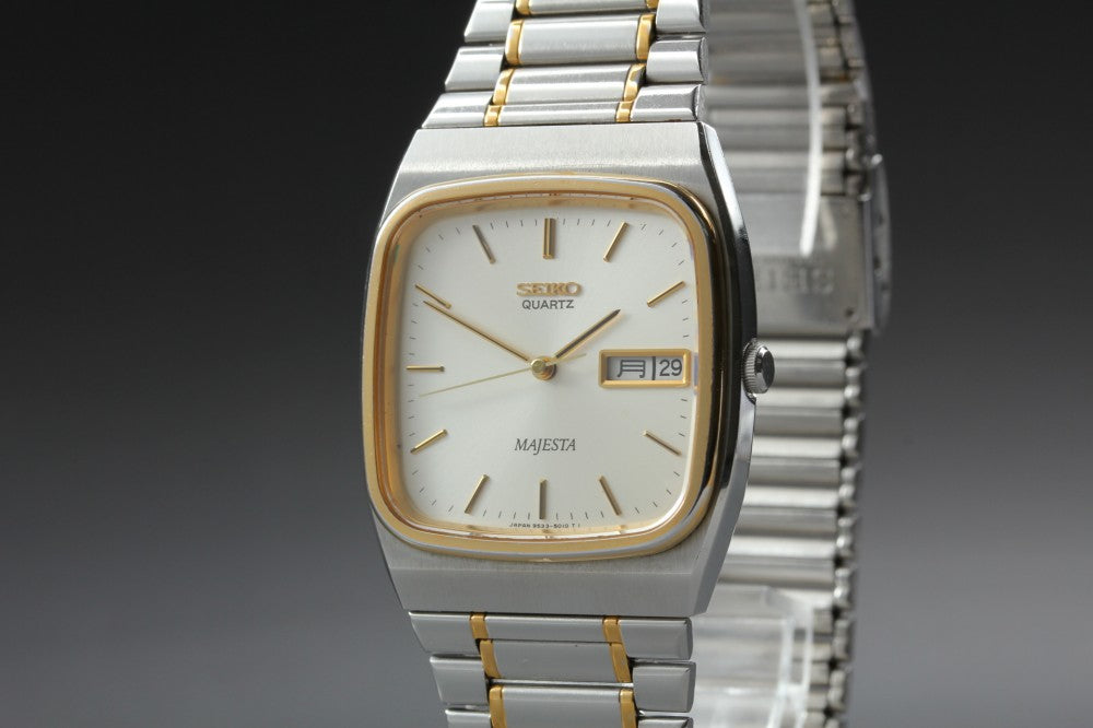 Near MINT SEIKO Majesta 9533-501B Silver Quartz 31.2mm Men's Watch 1993