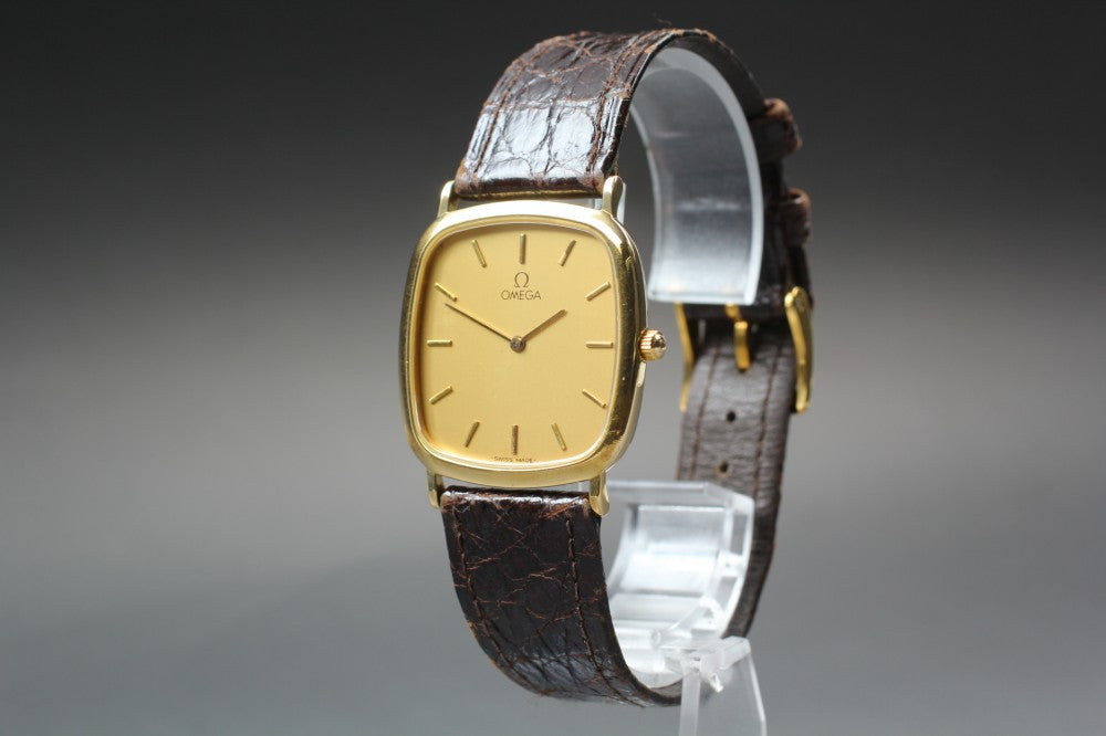 Near MINT OMEGA De Ville 195.0077.2 Cal.1378 Gold Quartz 30mm Men's Watch