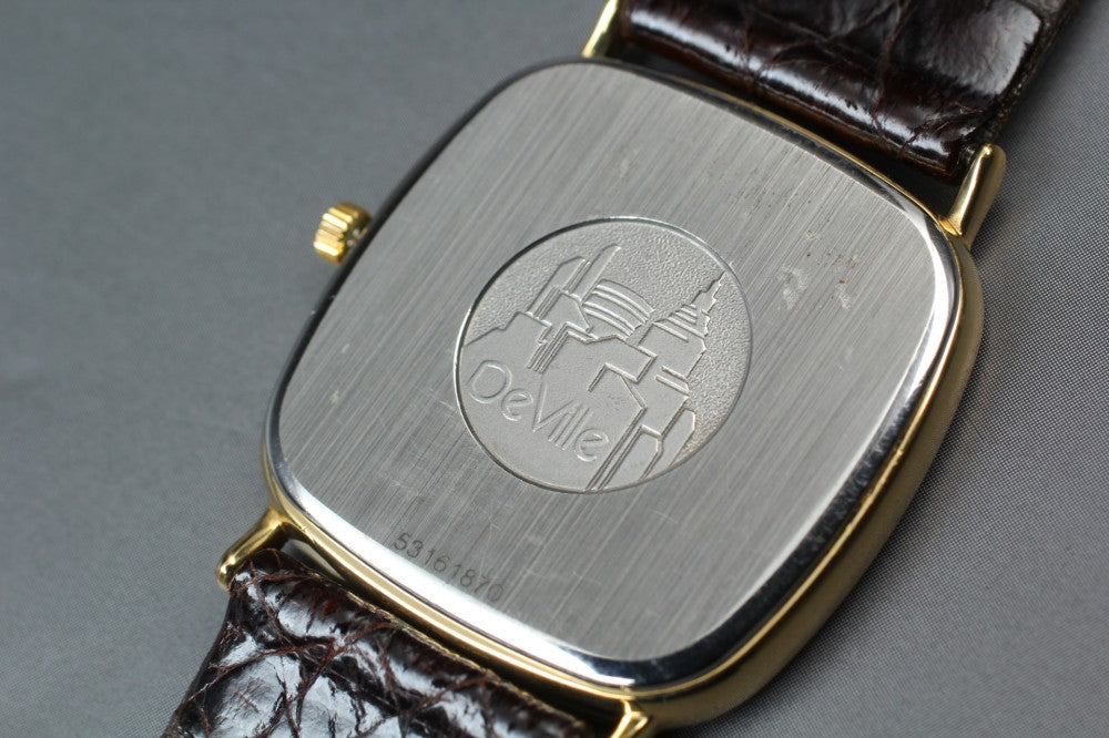 Near MINT OMEGA De Ville 195.0077.2 Cal.1378 Gold Quartz 30mm Men's Watch