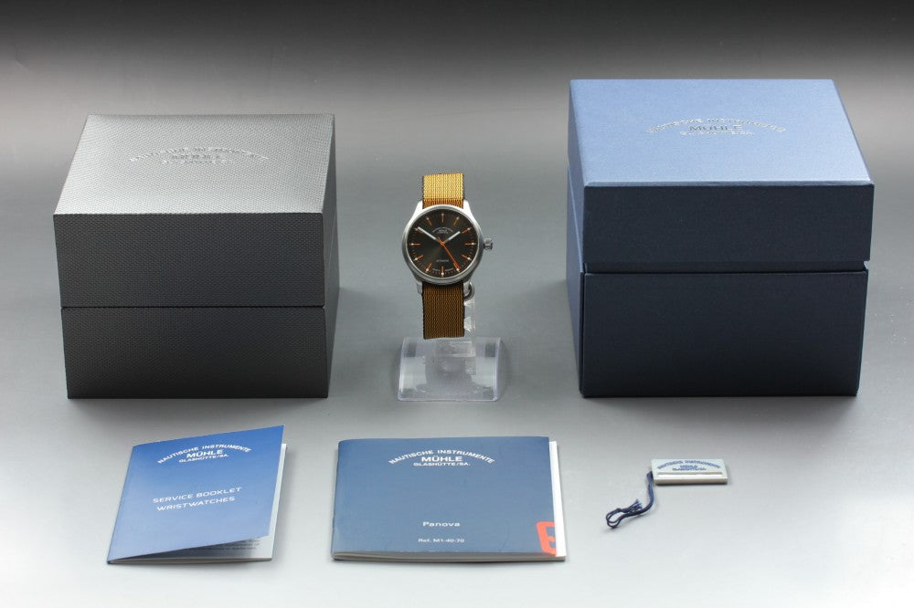 MINT MüHle-GlashüTte Panova Blau M1-40-70 Brown Auto 39.6mm Men's Watch