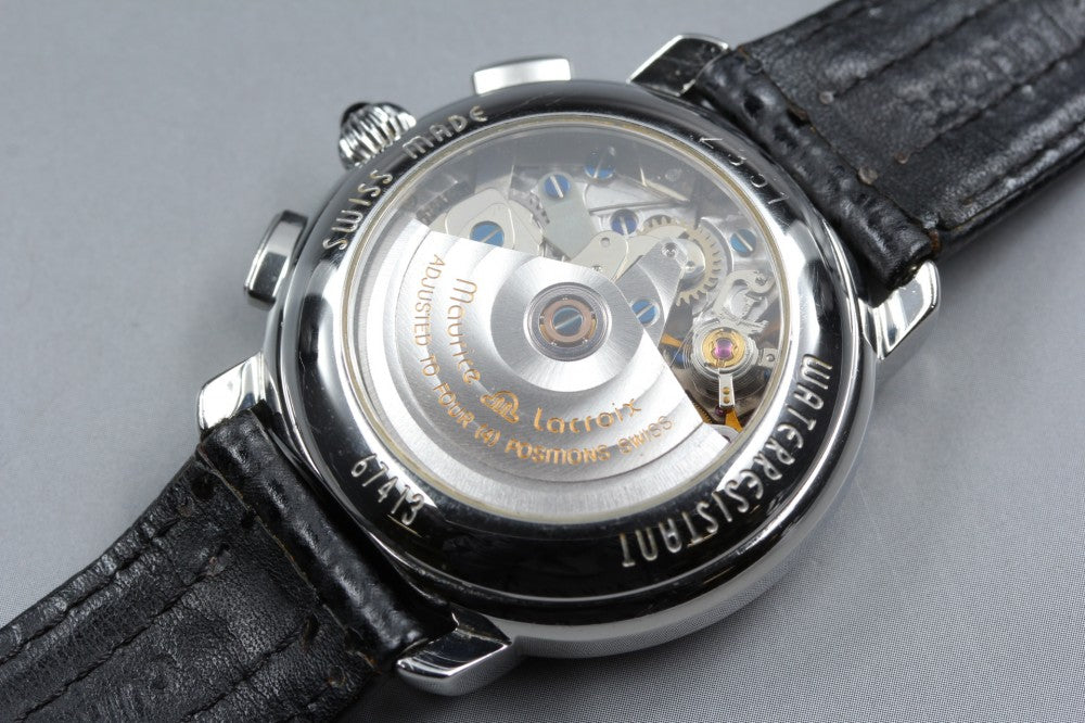 Near MINT Maurice Lacroix 67413 Silver Auto 37.5mm Men's Watch