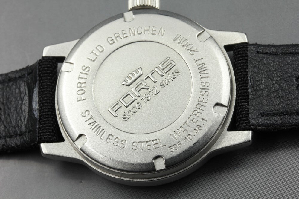 Near MINT FORTIS Flieger 595.10.46.1 Black Auto 40mm Men's Watch