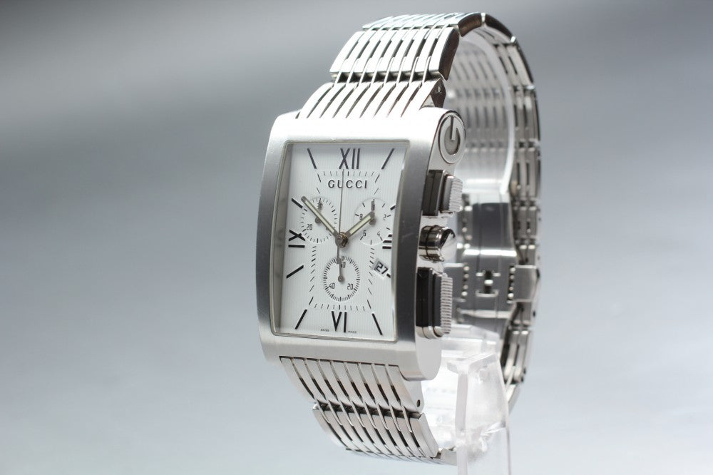 Near MINT GUCCI G Metro 8600M White Quartz 34.1mm Men's Watch