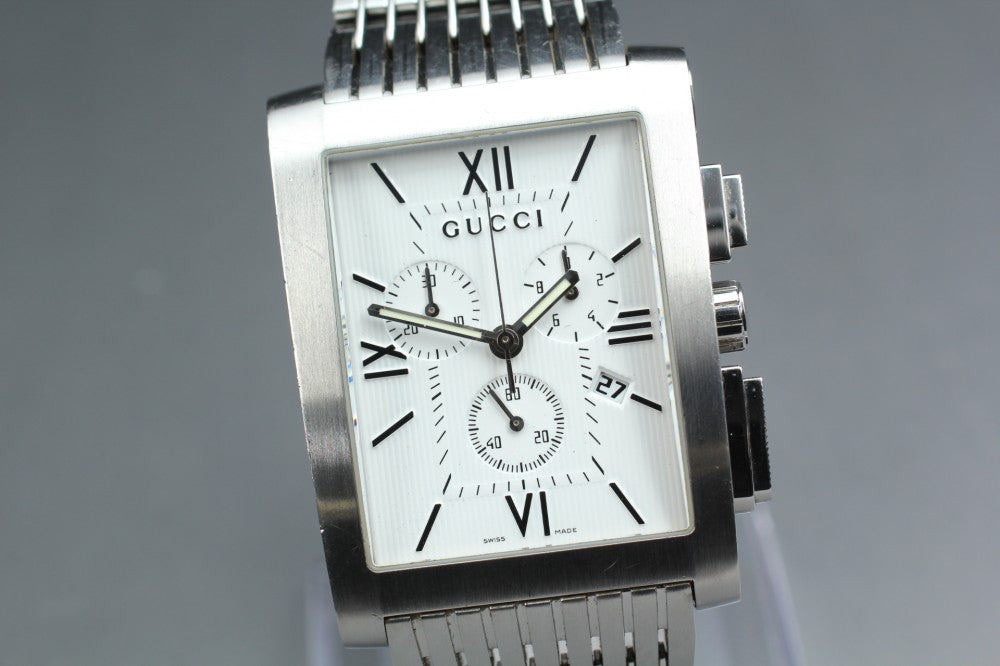 Near MINT GUCCI G Metro 8600M White Quartz 34.1mm Men's Watch