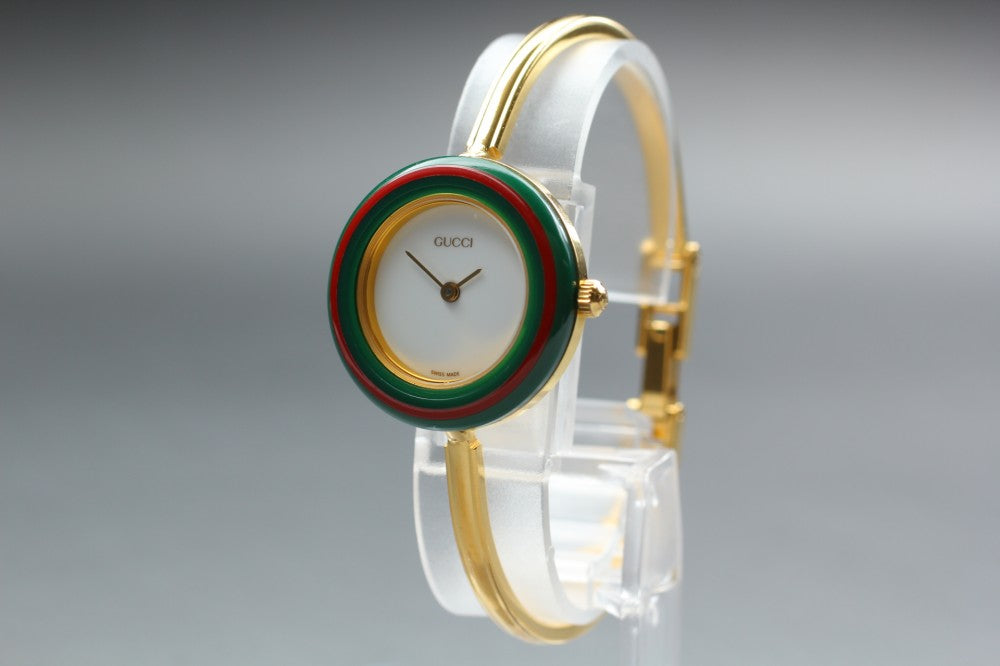 Near MINT GUCCI 11/12.2 White Quartz 25.7mm Ladies Watch