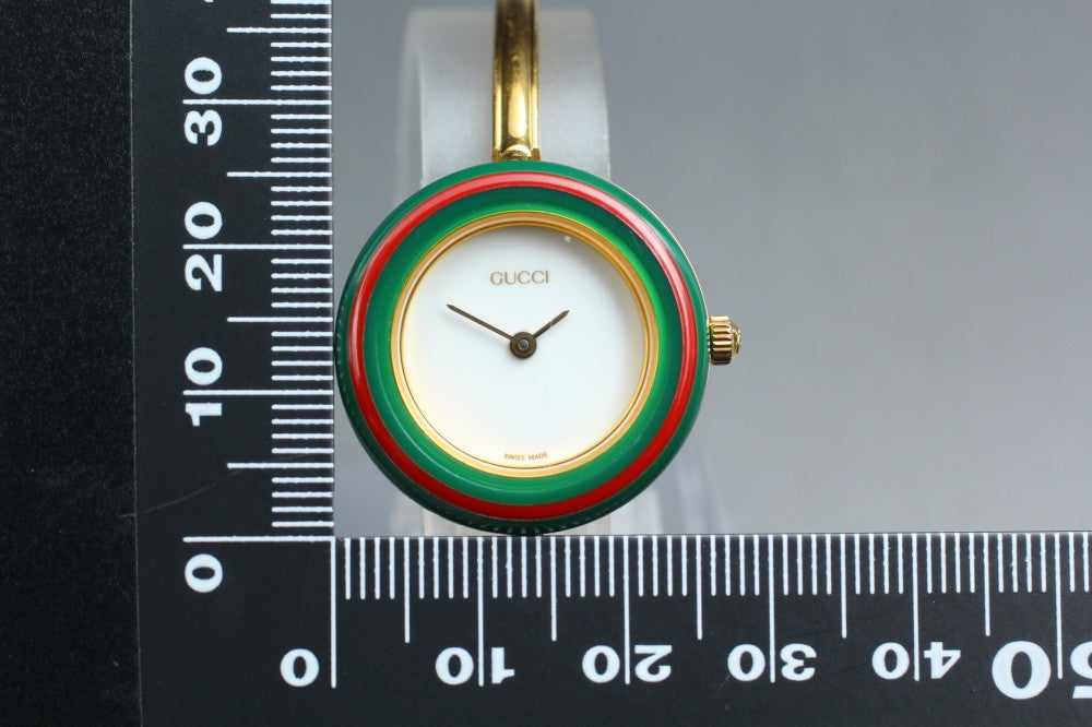 Near MINT GUCCI 11/12.2 White Quartz 25.7mm Ladies Watch