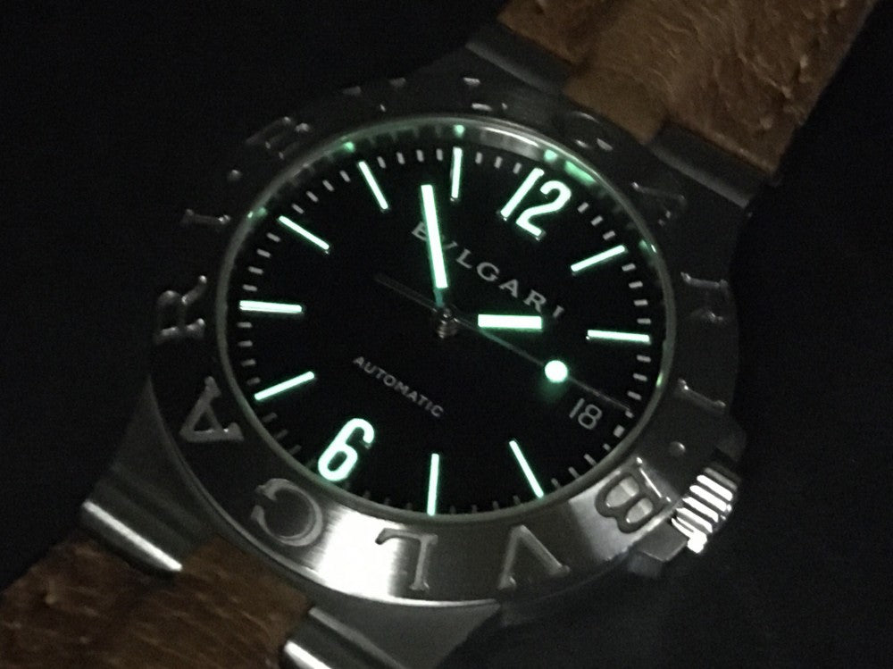 Near MINT BVLGARI Diagono LCV35S Black Auto 35.5mm Men's Watch