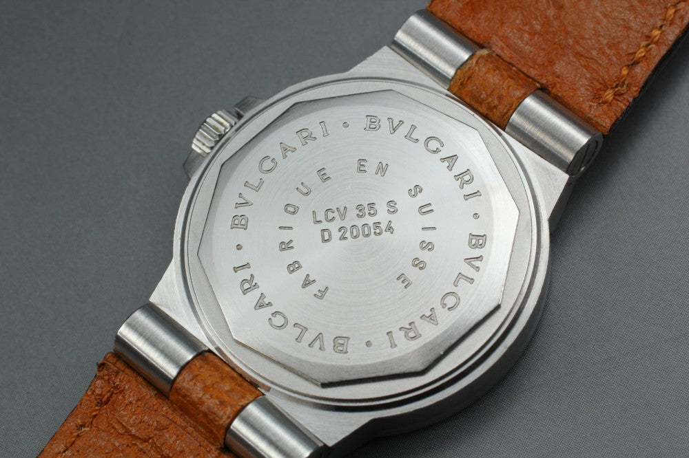 Near MINT BVLGARI Diagono LCV35S Black Auto 35.5mm Men's Watch