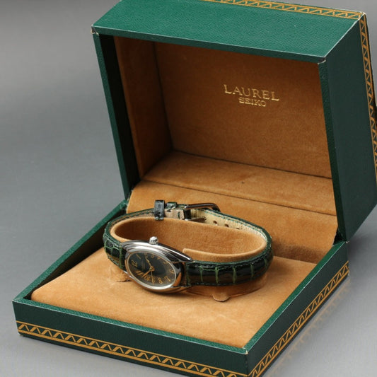 SEIKO Laurel 4N21-5380 Green Quartz 20.9mm Ladies Watch