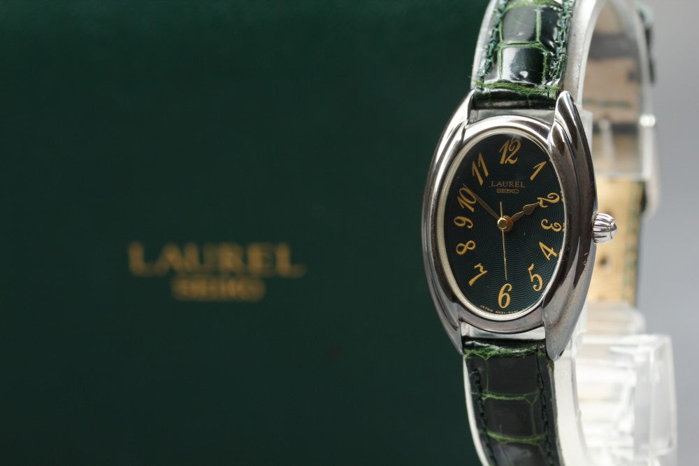 SEIKO Laurel 4N21-5380 Green Quartz 20.9mm Ladies Watch