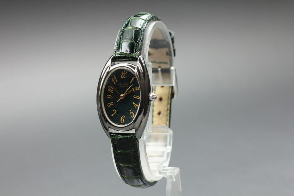 SEIKO Laurel 4N21-5380 Green Quartz 20.9mm Ladies Watch