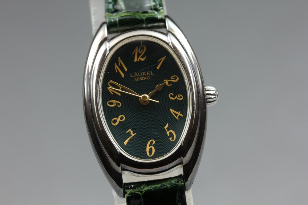 SEIKO Laurel 4N21-5380 Green Quartz 20.9mm Ladies Watch
