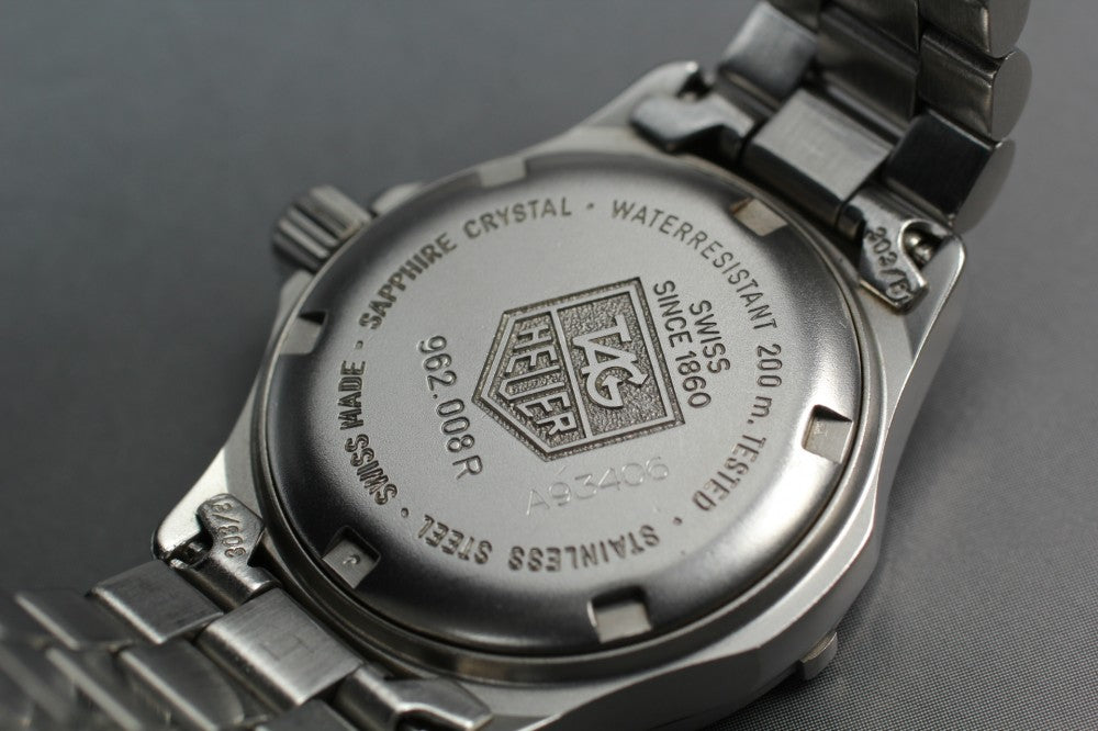 Near MINT TAG Heuer 2000 Professional 962.008R Black Quartz 28.3mm Ladies Watch
