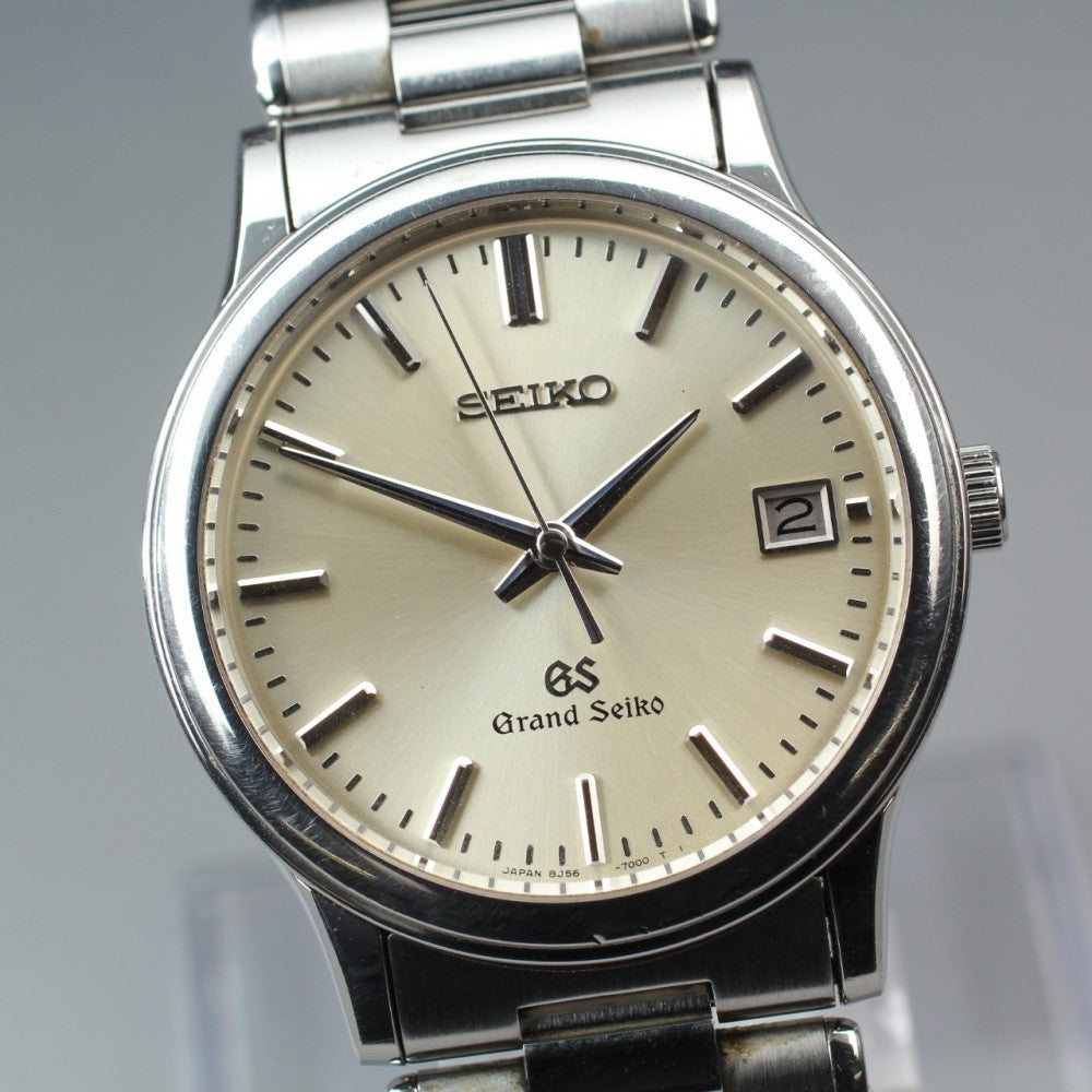 Near MINT Grand Seiko SBGF013/8J56-7000 Silver Quartz 33.9mm Men's Watch 2001