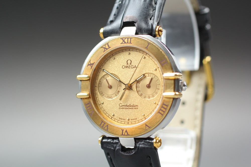 Near MINT OMEGA Constellation 198.0145 Cal.1444 Gold Quartz 35mm Men's Watch