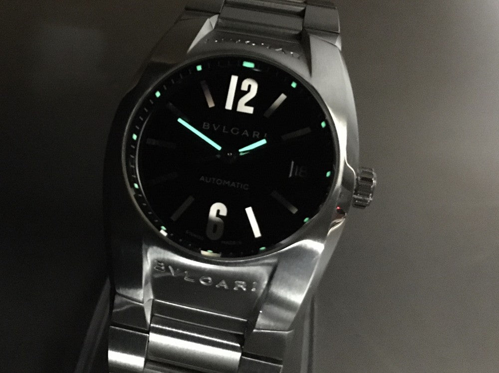 Near MINT BVLGARI Elgon EG35S Black Auto 35.2mm Men's Watch