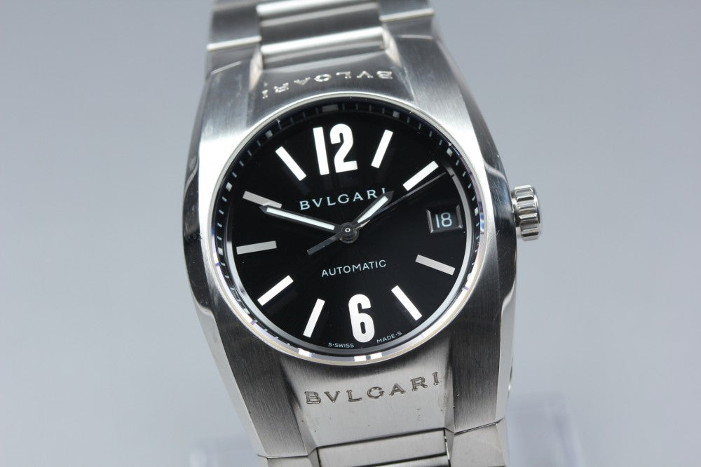 Near MINT BVLGARI Elgon EG35S Black Auto 35.2mm Men's Watch