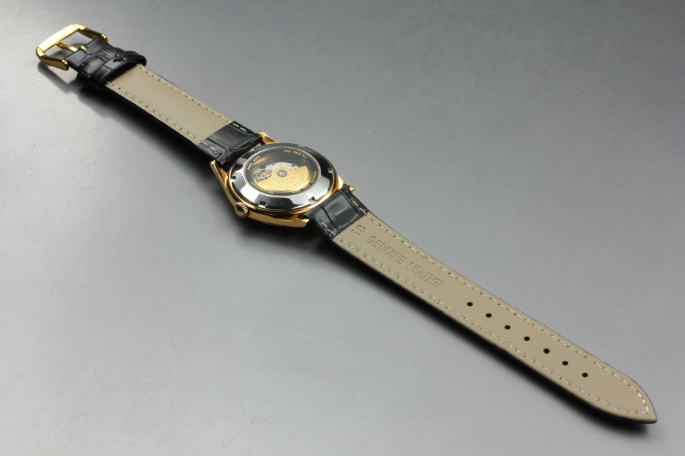 Near MINT ORIS Pointer Date 7403 S.A. Gold Auto 33.7mm Men's Watch