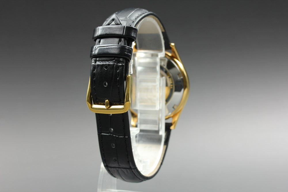 Near MINT ORIS Pointer Date 7403 S.A. Gold Auto 33.7mm Men's Watch