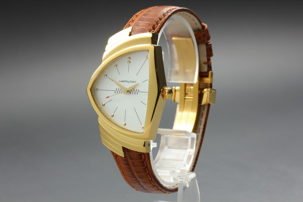 Near MINT HAMILTON Ventura H243010 Silver Quartz 32.5mm Men's Watch