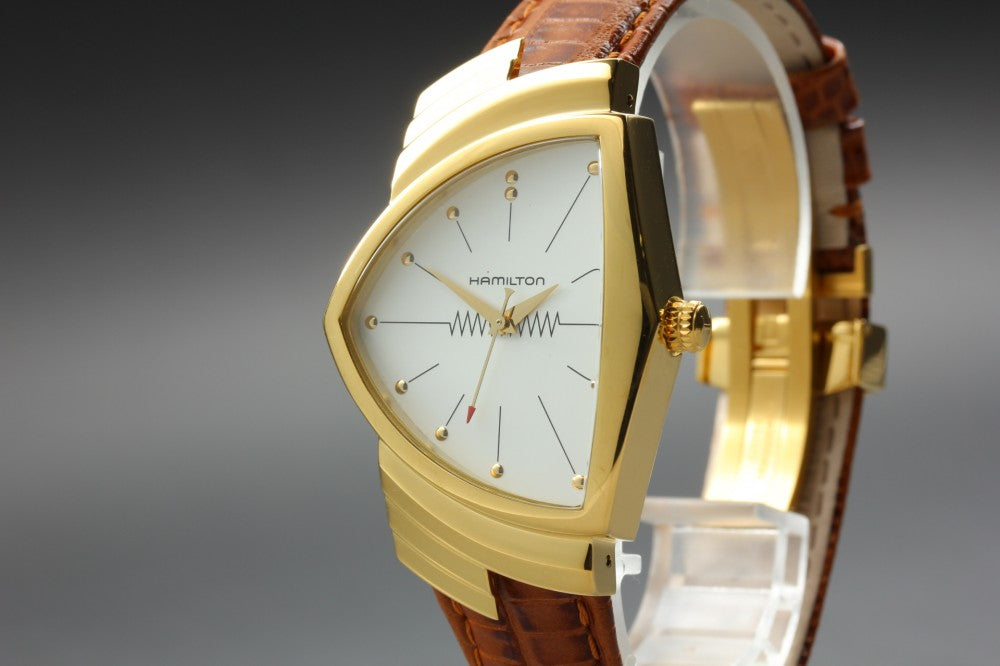 Near MINT HAMILTON Ventura H243010 Silver Quartz 32.5mm Men's Watch
