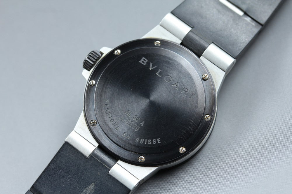 Near MINT BVLGARI Aluminum AL32A Silver Quartz 32mm Men's Watch