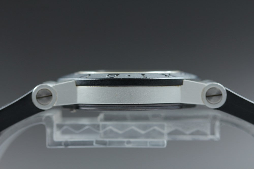 Near MINT BVLGARI Aluminum AL32A Silver Quartz 32mm Men's Watch