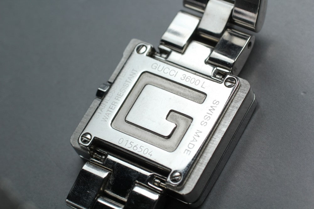Near MINT GUCCI 3600L Black Quartz 23.3mm Ladies Watch